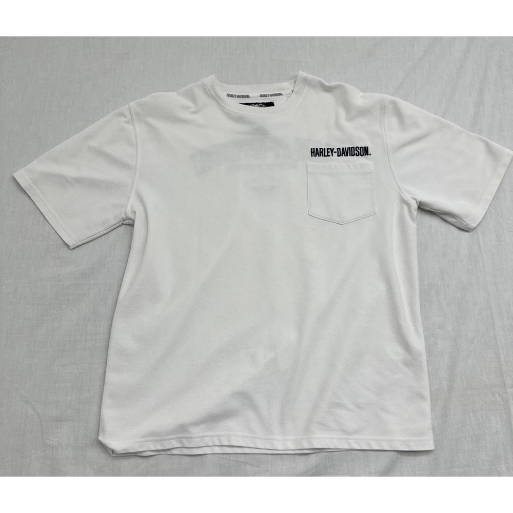 Harley Davidson Pocket T-Shirt White Mens‎ Large